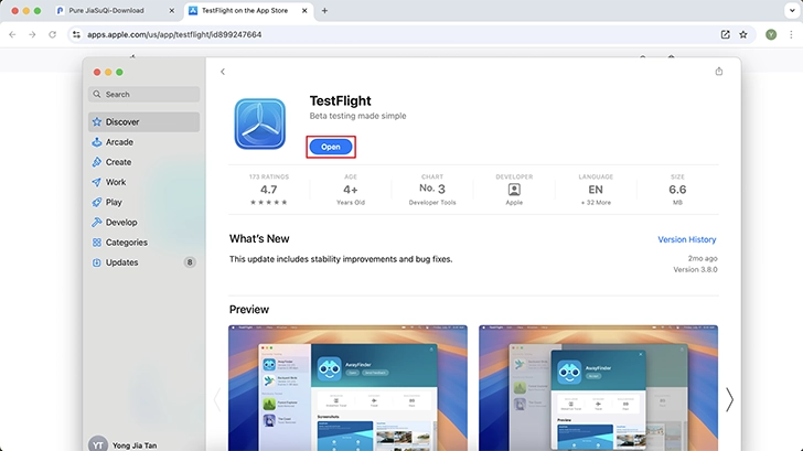 macOS installation step