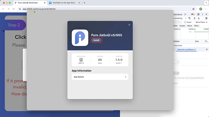 macOS installation step